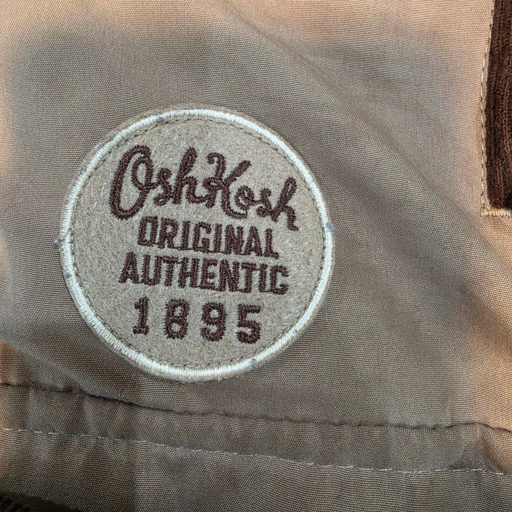 OshKosh B'gosh Parka Jacket Boys 6 Tan Flannel Lined Hooded Excellent B216JS2-SA